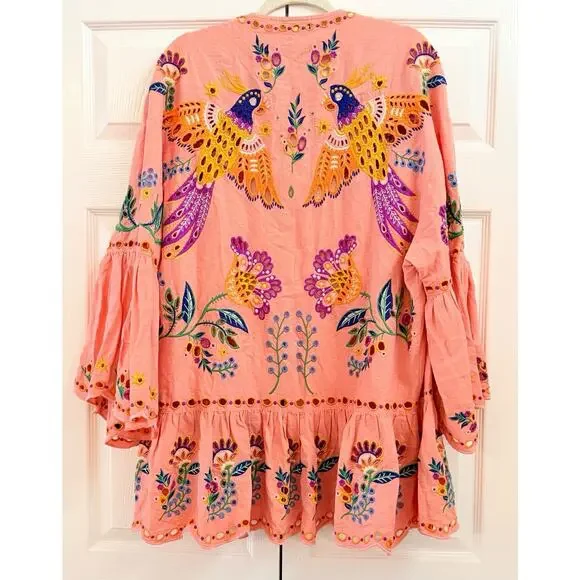 Farm Rio Richelieu Frilled Parrot Kimono Small - Picture 5 of 6